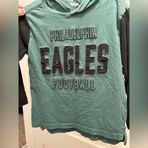 NFL Philadelphia Eagles Kids green and Black Long Sleeve Tee
